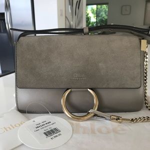 Chloe Faye Small Shoulder Bag in Motty Grey